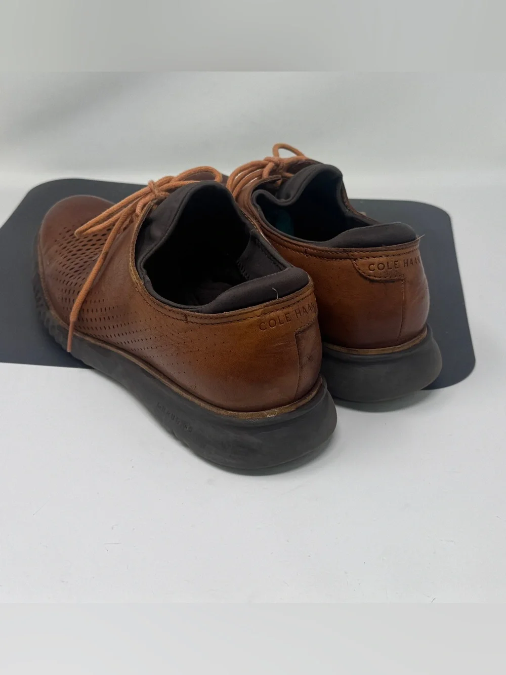 Cole Haan Men's Zerogrand Casual Perforated Leather Shoes - Brown size 10.5W